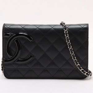 Chanel Cambon Black Quilted Leather WOC
